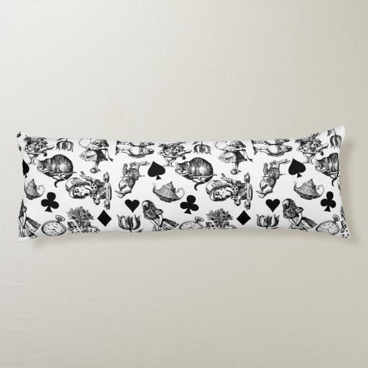 Alice White Rabbit Wonderland Classic Lichaamskussen (Achterkant)