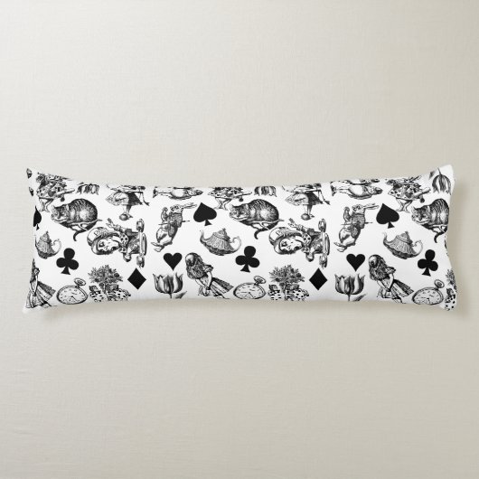 Alice White Rabbit Wonderland Classic Lichaamskussen (Voorkant)