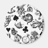 Alice White Rabbit Wonderland Classic Magneet (Voorkant)