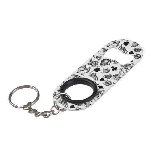 Alice White Rabbit Wonderland Classic Mini Flessenopener (Voorkant Gekanteld)