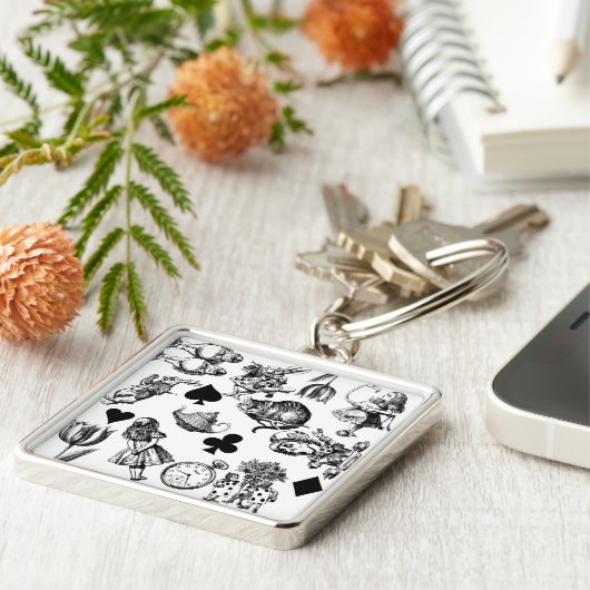 Alice White Rabbit Wonderland Classic Sleutelhanger (Zijkant)