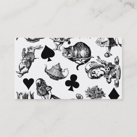 Alice White Rabbit Wonderland Classic Visitekaartje (Achterkant)