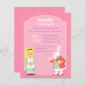 Alice White Rabbit Wonderland verjaardagsfeestje Kaart (Voorkant / Achterkant)