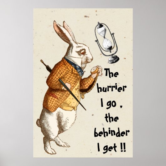 Alice - Wit Konijn - Uur Glas 1865 Poster (Voorkant)