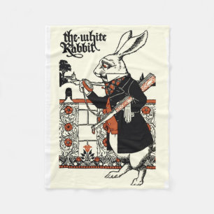 Alice Witte Konijn Klassieke Wonderland Fleece Deken