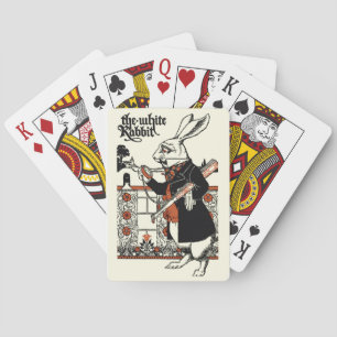 Alice Witte Konijn Klassieke Wonderland  Pokerkaarten