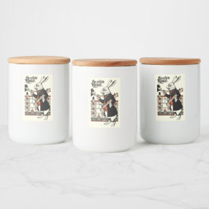 Alice Witte Konijn Klassieke Wonderland Voedselcontainer Etiket