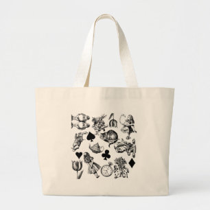 Alice Witte Konijn Wonderland Klassieker Grote Tote Bag