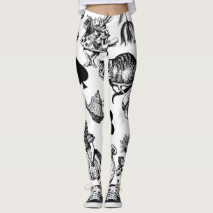 Alice Witte Konijn Wonderland Klassieker Leggings