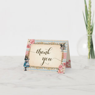 Alice Wonderland Baby Shower Dankjewel Vouwkaart Bedankkaart