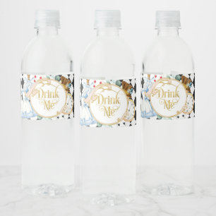 Alice Wonderland dolle hatter tea party drink me Waterfles Etiket