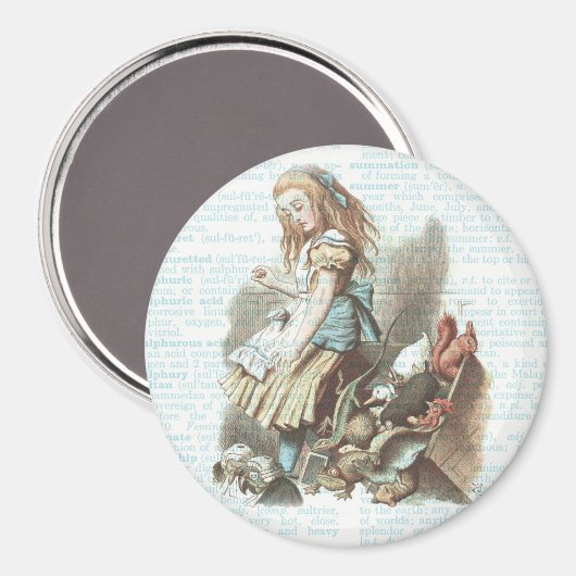 Alice Wonderland Favorieten Boek Pagina Kunst Magneet (Voorkant / Achterkant)