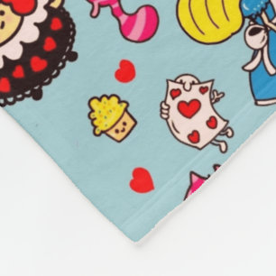 Alice Wonderland Gekke Hoedenmaker Kat Doodle Kuns Fleece Deken