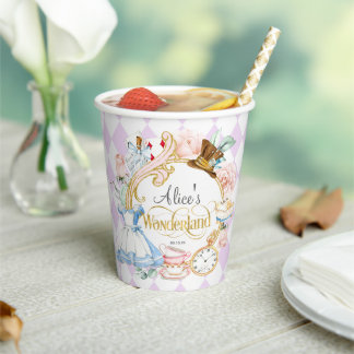 Alice Wonderland mad hatter tea party verjaardag P Papieren Bekers