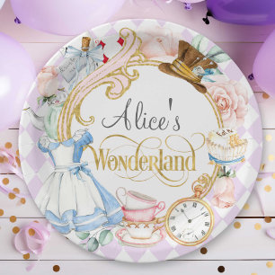 Alice Wonderland mad hatter tea party verjaardag P Papieren Bordje