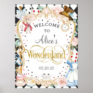 Alice wonderland mad hatter tea party welkom teken poster