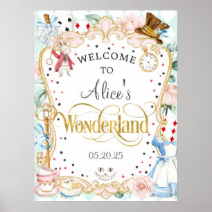 Alice wonderland mad hatter tea party welkom teken poster