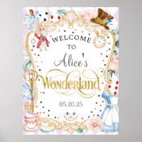 Alice wonderland mad hatter tea party welkom teken