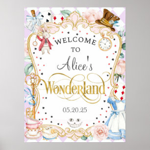 Alice wonderland mad hatter tea party welkom teken poster