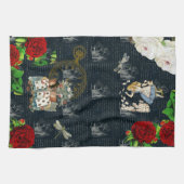 Alice Wonderland Rozen Kaarten Literary Blue Towel Theedoek (Horizontaal)