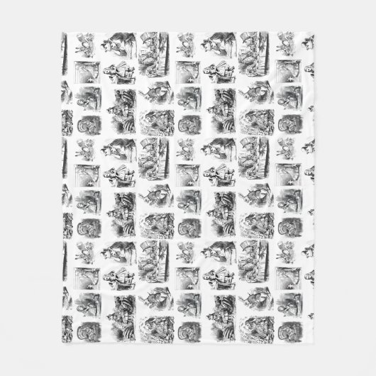  Alice's Adventures in Wonderland Pattern Fleece Deken (Voorkant)