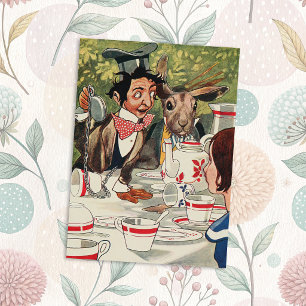 Alice's Adventures in Wonderland Theepartij Vintag Notitiekaartje