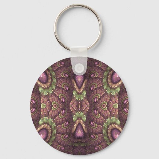 Alice's Paarse Abstracte Pattern Sleutelhanger (Voorkant)