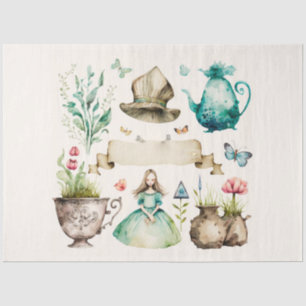 Alice's Thee Feest Serie Ontwerp 1 Tissuepapier