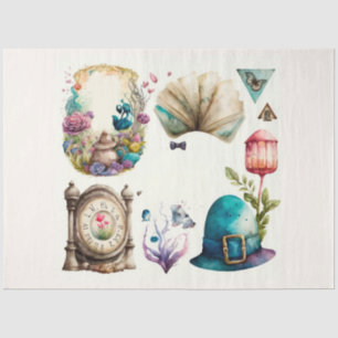 Alice's Thee Feest Serie Ontwerp 2 Tissuepapier