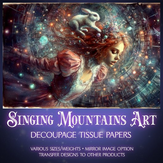 Alice's Whimsical Watercolor Fall Decoupage Tissuepapier