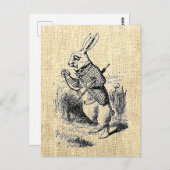 Alice's White Rabbit  Illustration Briefkaart (Voorkant / Achterkant)