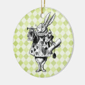 Alice's White Rabbit Keramisch Ornament (Links)