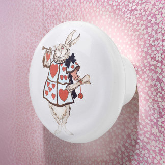 Alice's witte konijn in Wonderland Keramische Knop