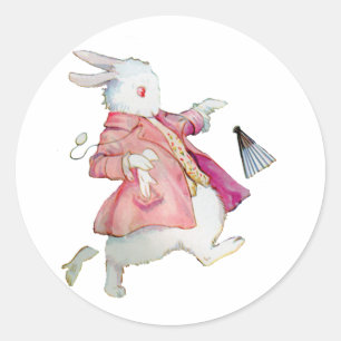 Alice's witte konijn in Wonderland Ronde Sticker
