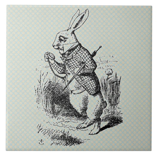  Alice's witte konijn Tegeltje (Voorkant)