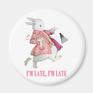 ALICE'S WITTE RABBIT ZEGT: "IK BEN LAAT, IK BEN LA MAGNEET