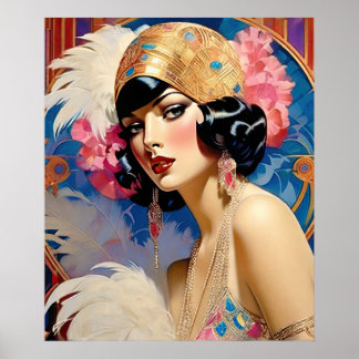Alicia An Art Deco Flapper Poster