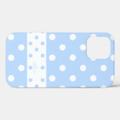 Alicia - Nom personnalisé Pois coque iphone bleu  (Verso (horizontal))