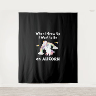 Alicorn toen ik opgroeide, Unicorn Rainbow Pastel Wandkleed