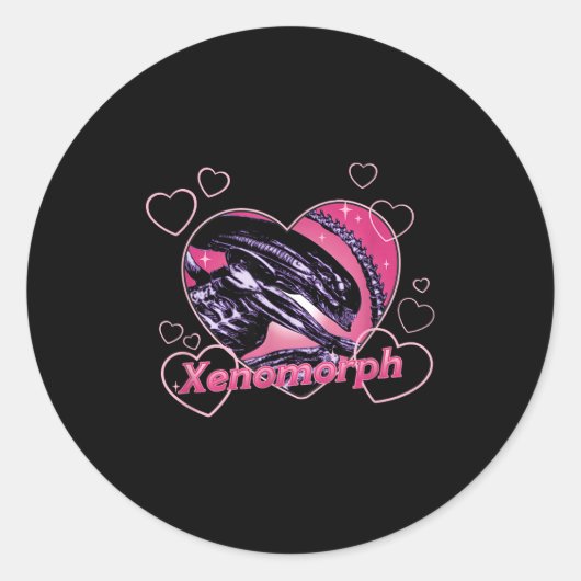 Alien 3 Valentine's Day Loving Xenomorph Heart Rtr Ronde Sticker (Voorkant)