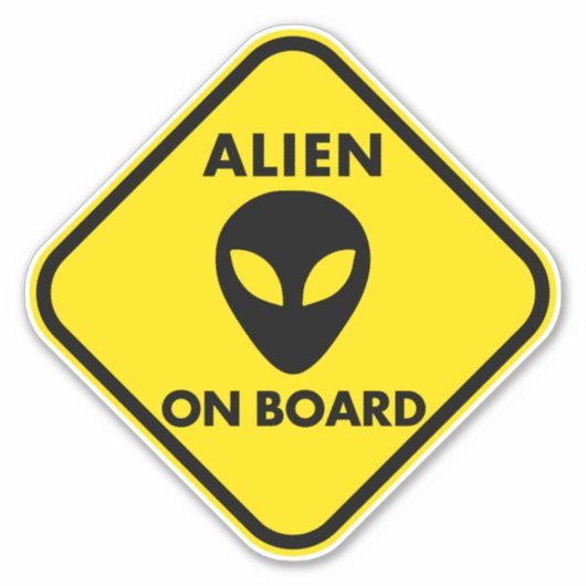 ALIEN À BORD DE VOITURE GROG DECAL STICKER (Devant)