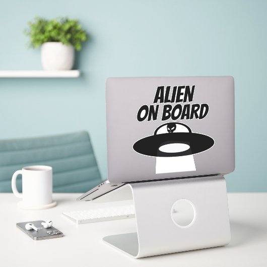 ALIEN À BORD DE VOITURE GROG DECAL STICKER (Ordinateur portable sur le bureau)