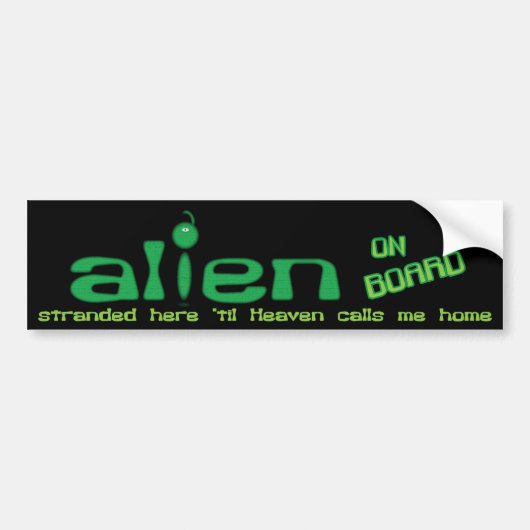 Alien aan boord van Christelijke bumpersticker (Voorkant)