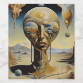 Alien aangepaste wijn label etiket (Enkel label)