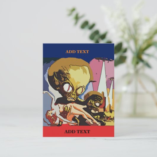 Alien Abducteurs modifier du texte, carte (Debout devant)