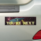 Alien Abductie, u bent de volgende Bumpersticker (Op auto)