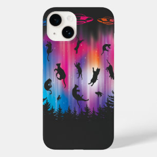 Alien Abduction Cat Flying Saucer Funny UFO Case-Mate iPhone 14 Hoesje