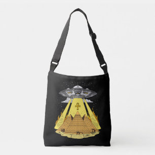 Alien Abduction Egyptian Pyramids Ancient UFO Crossbody Tas