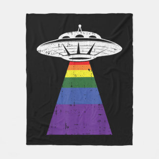 Alien Abduction Gay Pride LGBT-Q Gaylien UFO Fleece Deken