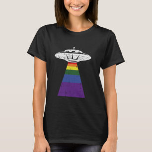 Alien Abduction Gay Pride LGBT-Q Gaylien UFO Trots T-shirt